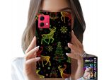 Custodia Per Motorola Edge 40 Neo - Renna, Fiocco Di Neve, Albero Di Natale + Foil