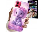 Custodia Per Motorola Edge 40 Neo - Elefante Carino Su Sfondo Rosa +Folia