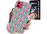 Custodia Per Motorola Edge 40 Neo - Cactus, Cactus Su Sfondo Rosa + Foil