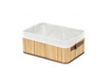 Cestino Portaoggetti In Bambù 35 X 25 X 15 Cm Marrone