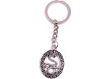 Onwomania Anello Portachiavi Serpente In Un Cerchio In Metallo Argento Ciondolo Fascino