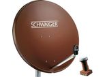 Sistema Sat Schwaiger 80 Cm 4 Partecipanti Quad-Lnb (Con Interruttore) Rosso Mattone (SPI991.2SET)