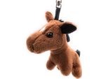 Onwomania Peluche / Coccolone / Portachiavi In Tessuto Animale Cavallo Marrone In Piedi 17 Cm