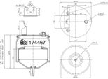 Febi Bilstein Soffietto Pneumatico Soffietto 174467 Posteriore Per Volvo Fh 176 603 Mm 240 225 Mm