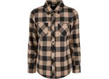 Urban Classics Donna - Flanell Hemd Schwarz / Taupe - Xxl