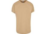 PáNské TričKo Urban Classics Long Shaped Turnup Tee Unionbeige - M