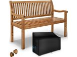 Tillvex® Panca Da Giardino In Legno Marrone Scuro 125 Cm / 2 - 3 Persone Panca Da Parco Solida Panca Da Giardino Mobili Da Giardino