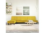 Vidaxl Divano Letto A L Giallo 255X140X70 Cm In Velluto