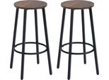 Homcom Sgabello Da Bar, Set Di 2 Sgabelli Da Bar Con Poggiapiedi, Sgabello Da Banco Con Struttura In Acciaio, Sedia Da Banco Dal Design Industriale, Sedia Da Cucina Per Sala Da Pranzo, Soggiorno, Marrone Rustico