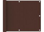 The Living Store Schermo Privacy Per Balcone Marrone 75X300 Cm Tessuto Oxford