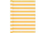 The Living Store Protezione Per Balcone Bianca E Gialla 120X300 Cm Tessuto Oxford