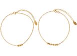 FußKetten Set Firetti "Schmuck Geschenk KöRperschmuck Kugeln", Gold (Gelbgoldfarben), FußKetten, Damen, Edelstahl