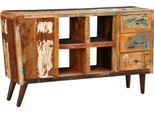 The Living Store Cassettiera In Legno Massiccio 1 Anta 4 Scomparti E 3 Cassetti