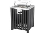 Caminetto A Gas Tepro "Topeka"" - Quadrato Con Rivestimento In Vetro - Antracite-3190"