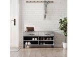 The Living Store Panca Per Scarpe Grey Sonoma 102X35X55 Cm Materiale A Base Di Legno