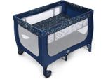 Costway 2 In 1 Lettino Da Viaggio E Box Pieghevole, Lettino 120 X 60 Cm, Culla A 2 Livelli Con Materasso E Navicella (Blu)