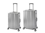 Travelhouse London - Set Di 2 Valigie Da Viaggio M+L - Policarbonato Rigido Argento