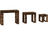 Vidaxl Set Di Tavoli 3 Pz. Materiale In Legno Di Quercia Affumicata
