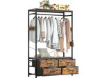 Appendiabiti Yorbay Appendiabiti Freestanding Con 4 Cassetti 4 Ganci Armadio Aperto, Legno E Acciaio Vintage