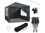 Bukkitbow - Tenda Per Feste Con Pareti Laterali - Tenda Pieghevole - Impermeabile E Resistente Alle Intemperie - Padiglione Da Giardino - 300 X 300 Cm - Blu