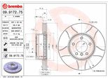 Brembo 09.9172.75 - Disco Freno Oe 34116753221 Per Serie 5 (E60), Serie 5 (E61), Serie 6 (E63), Serie 6 (E64)