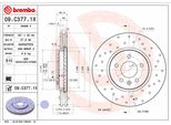 Brembo 09.C377.1X - Disco Freno Oe 13502826 Per Astra J, Cascada (W13), Zafira Tourer C