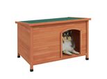 Pawhut Cuccia In Legno Per Cani Piccola Casa Per Animali Con Tetto In Asfalto, Casa Per Cani Con Pavimento Rimovibile, Design Rialzato Per Uso Esterno Grigio 100 X 65,5 X 68 Cm