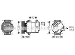 Prasco RTAK441 - Compressore Aria Condizionata Oe 2763000Q1E Per Qashqai +2 I (J10), Almera Ii (N16), Megane Ii, Grand Scenic Ii (Jm), Scenic Ii