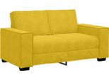Vidaxl Divano A 2 Posti Giallo 120 Cm In Velluto