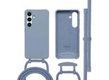 Samsung Galaxy S25/Samsung Galaxy S24 Custodia - Silicone - Imoshion Custodia Morbida Con Cinturino/Copertura Posteriore - Blu