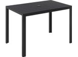 Tavolo Da Giardino 110×70Cm - Piano In Wpc - Struttura In Alluminio - Rettangolare - Con Parasole - Resistente Alle Intemperie - Per Giardino, Terrazza E Balcone