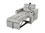 Divano Letto Singolo Estensibile 3 In 1 Con Portabicchieri E Portacellulare, Divano Reclinabile, Poltrona Letto, Poltrona, Perfetto Per Piccoli Spazi, 83*167*76Cm