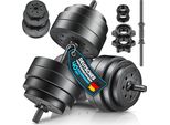 Re:Sport Set Di Manubri A 2 Pezzi Regolabili Da 40 Kg | Set Di Manubri Con 2 Manubri | Manubri Con Pesi E Chiusura A 4 Stelle | Manubri Fitness Per La Costruzione Muscolare, L'allenamento E La Casa