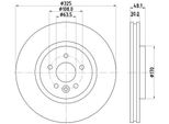 Hella 8DD 355 133-841 - Disco Freno Oe T4A2342 Per F-Pace (X761), Xe (X760), Xf (X260), Range Rover Velar (L560)