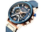 Manike 8329 Cronografo Da Uomo Al Quarzo - Orologio Da Polso - Movimento Al Quarzo, Cassa In Acciaio, Cinturino In Pelle, Datario, Resistente All'acqua 3ATM, Elegante E Sportivo