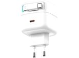 Caricabatterie Rapido Manike C202 35W Gan - Doppio USB-C/USB-A, Cavo Magnetico Type-C Integrato, Compatto, Ricarica Rapida Per Smartphone, Tablet, Laptop