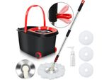 Set Di Mop Jayseuw Con Secchio, Centrifuga E 3 Coprimacchia In Microfibra Set Completo Di Mop E Tergipavimento