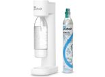 Pearlco Pushair Spumantizzatore Dafi Sifone Bianco + Cartuccia CO2 + Bottiglia Da 0,7 Litri - Acqua Frizzante Perfetta