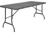 Tavolo Rettangolare Pieghevole Bolero Effetto Vimini 6Ft