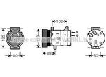 Prasco RTAK367 - Compressore Aria Condizionata Oe 7700103536 Per Scenic I, Megane Scenic, Megane I