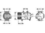 Prasco CNK250 - Compressore Aria Condizionata Oe 6453QP Per C4 (La), C4 I (Lc), 307, 307 Cc (3B), 307 Sw (3H), 308 I, 308 Sw I
