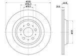 Hella 8DD 355 134-951 - Disco Freno Oe 104463100D Per Il Modello 3 (5YJ3)