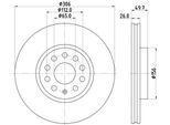 Hella 8DD 355 134-611 - Oe 5WA615301 Disco Freno Per A3 (8Y), Golf Viii