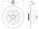 Hella 8DD 355 133-241 - Oe 432021878R Disco Freno Per Grand Scenic Iv (R9), Megane Iv, Scenic Iv, Talisman