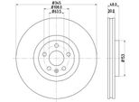 Hella 8DD 355 126-371 - Oe 31400568 Disco Freno Per S60 Iii (224), S90 Ii (234), V60 Ii (225, 227), V90 Ii (235, 236), XC40 (536), XC60 Ii (246), XC90 Ii (256)