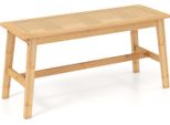 Costway Panca In Bambù, Panca In Legno Senza Schienale, Panca Da Cucina Con Seduta In Rattan Intrecciato A Mano, Panca Da Pranzo Con Portata Fino A 300 Kg, 100 X 35 X 45 Cm