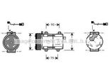 Prasco FDAK280 - Compressore Aria Condizionata Oe 1018497 Per Mondeo Ii, Cougar, Transit