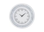 Orologio Da Parete, Elegante Design Rotondo, Movimento Al Quarzo Silenzioso, Argento, 60 Cm (24 Pollici)
