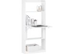 Sobuy FWT92-H-W Scrivania Pieghevole Scrivania Per Computer Con Ripiani Scrivania Pieghevole Scrivania Per Ufficio Per Casa Scrivania A Muro Wd Circa 64X145X58Cm Bianco