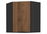 Mobile Angolare Superiore Tova 1 - 60X60 Cm, Noce Okapi / Nero